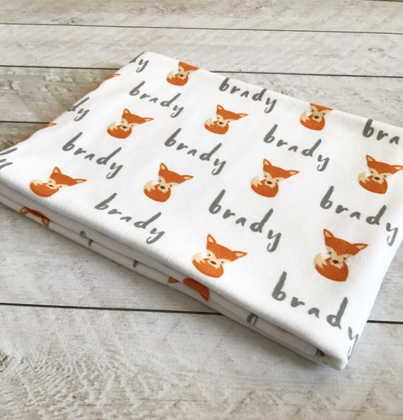 Personalized Baby Blanket With Name - Cute Fox Design Flannel Swaddle Blanket 30x40 Inches - View #3