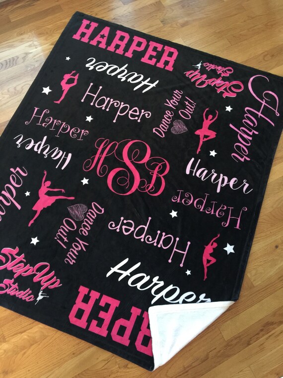 Personalized Dance Blanket Dance Team Blanket Monogram Etsy