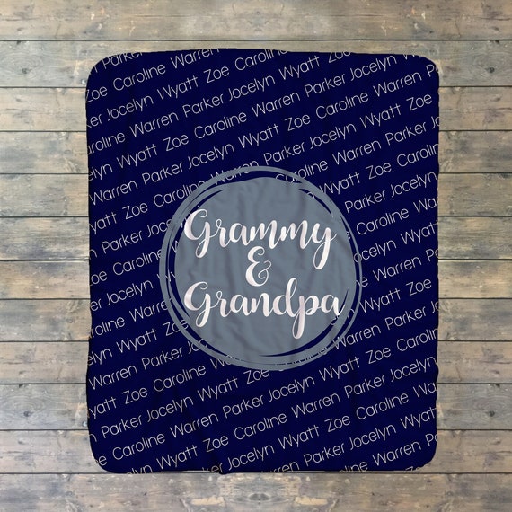 Personalized Family Blanket, Mother's Day, Father's Day, Grandmother, Mom, Grandma, Gigi, Noni, Grandpa, Dad, Grandparents Blanket