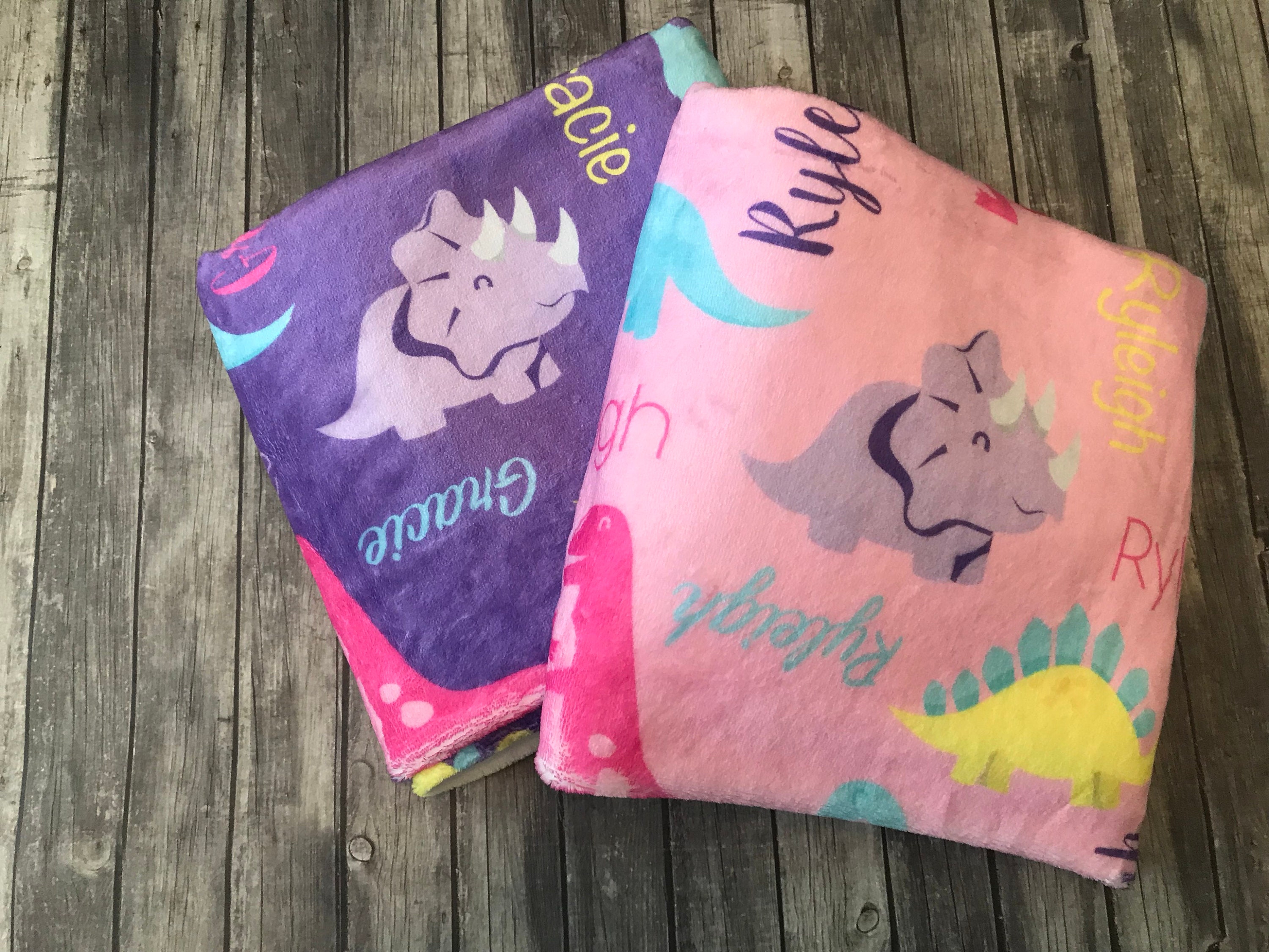 pink dinosaur blanket