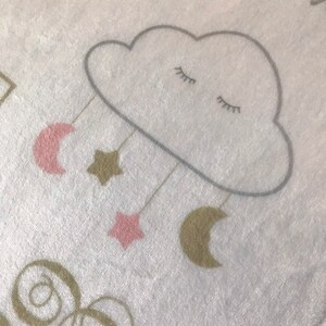 SALE Personalized Baby Blanket, Moon and Stars Baby Name Swaddle, Moon and Back, Dream Cloud, Little Star Nursery, Baby Shower Gift FMS19 image 4