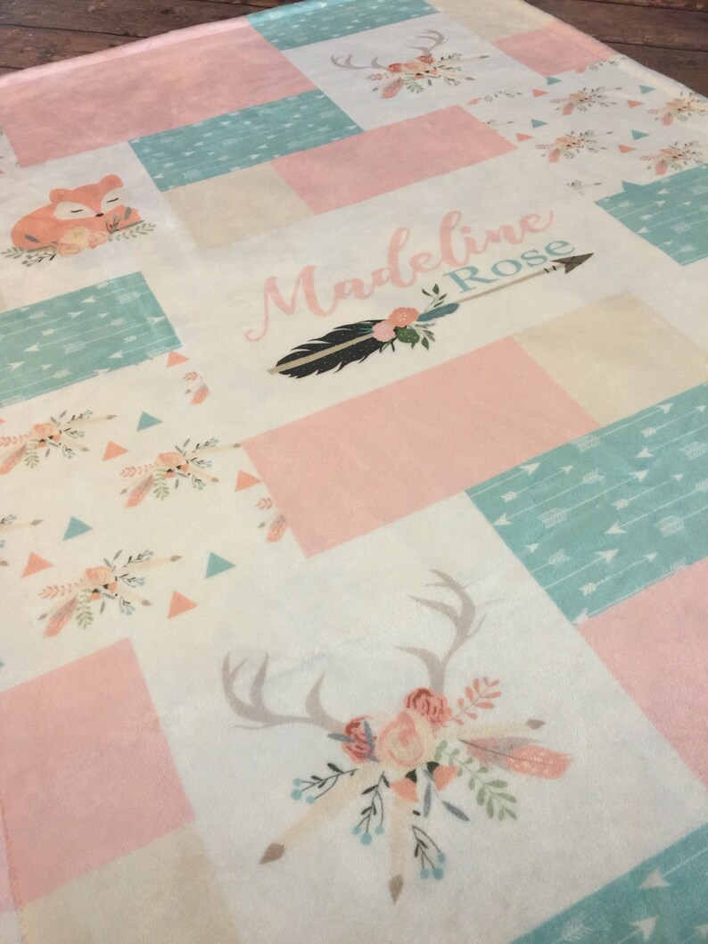 Personalized Baby Blanket Quilt Print Personalize Swaddle Etsy