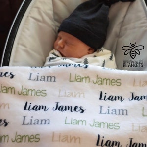 Personalized Swaddle, Baby Name Blanket, Hospital Photo, Name Reveal, Baby Boy, Baby Girl, Newborn Wrap, Best Baby Shower Gift #M718