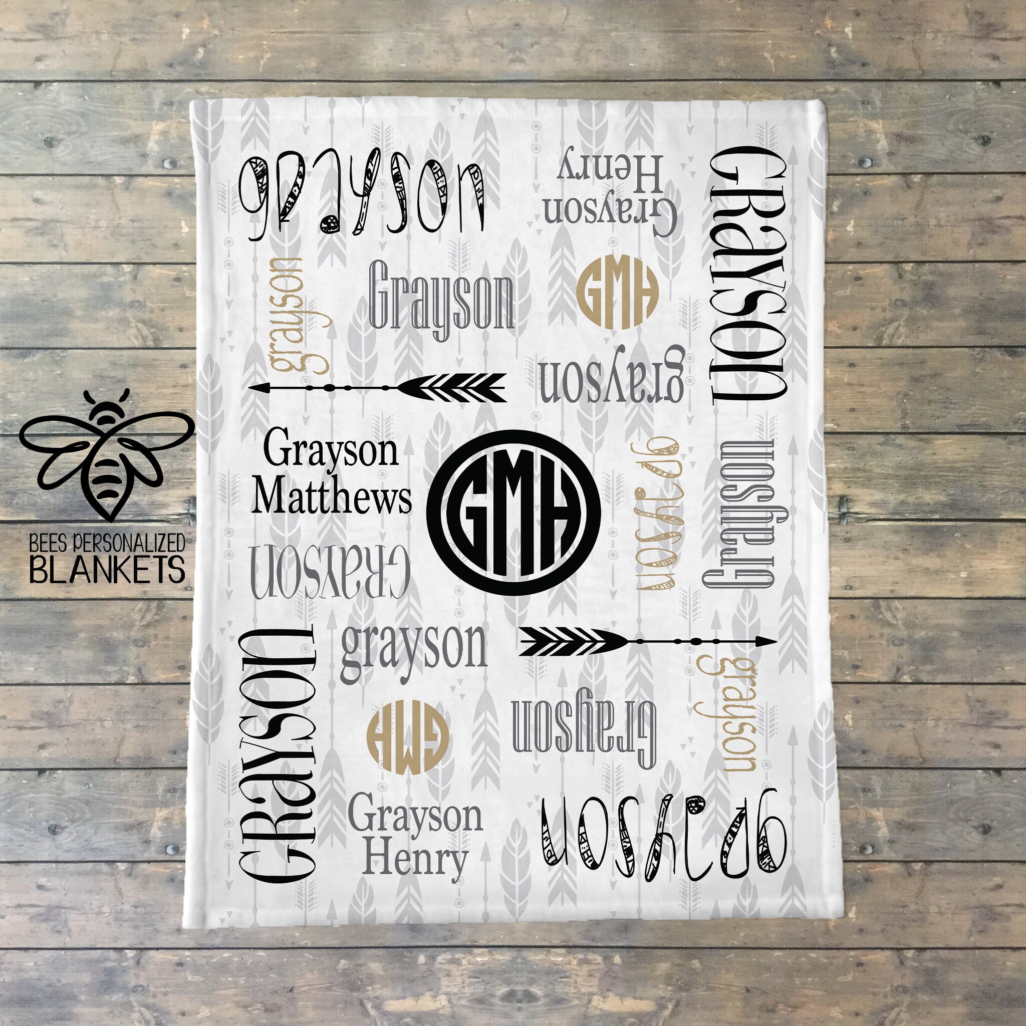 Personalized Baby Blanket, Personalize Swaddle,Name Baby Blanket, Bab…