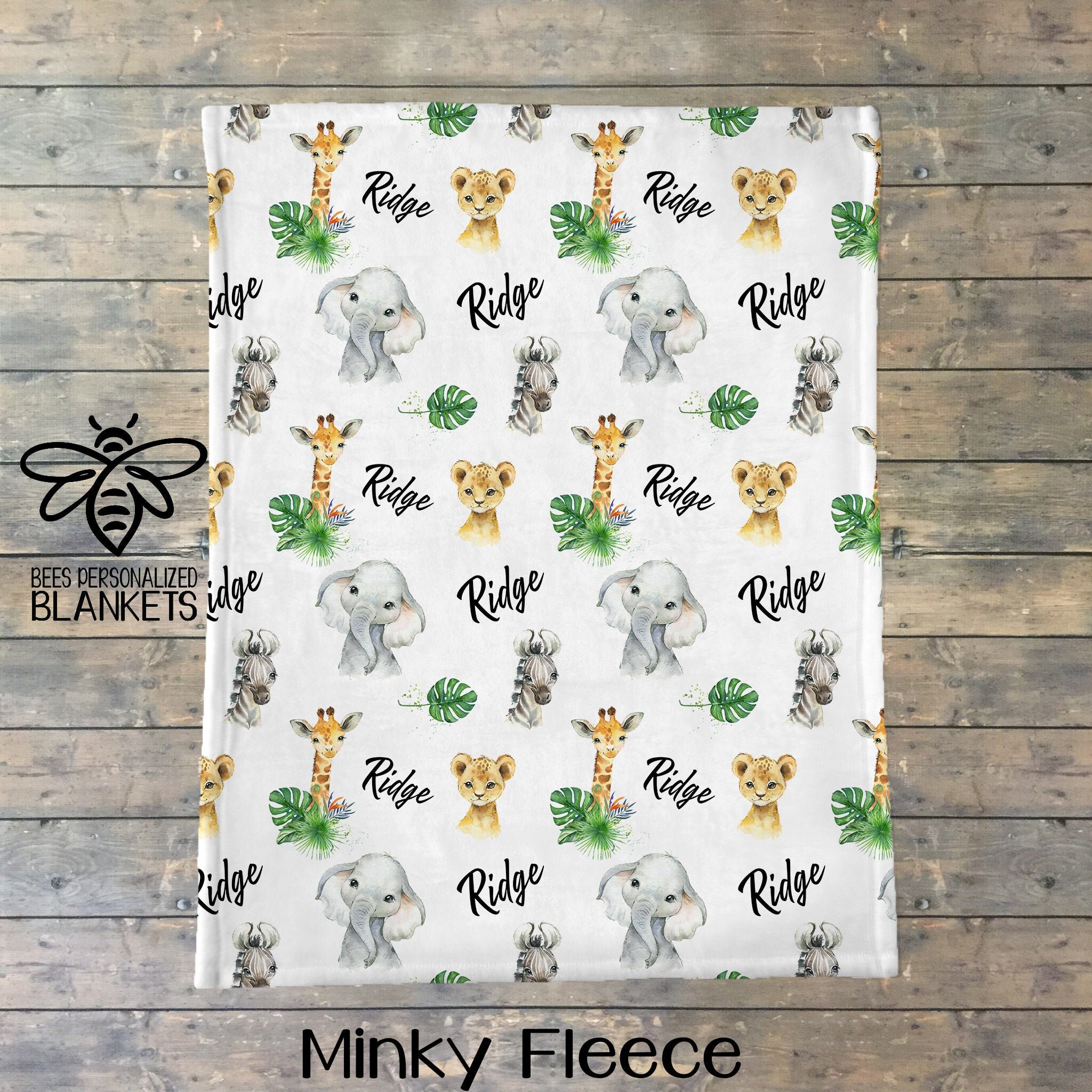 personalized giraffe baby blanket