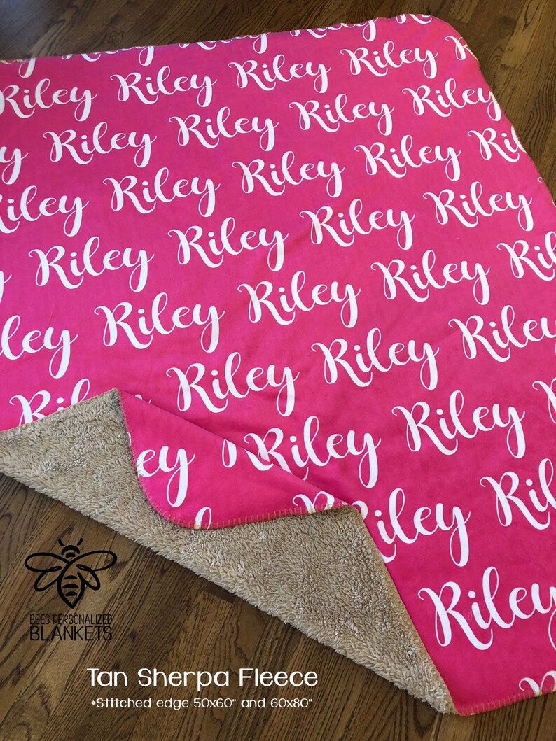 SALE Personalized Blanket Large Print Name Blanket Etsy