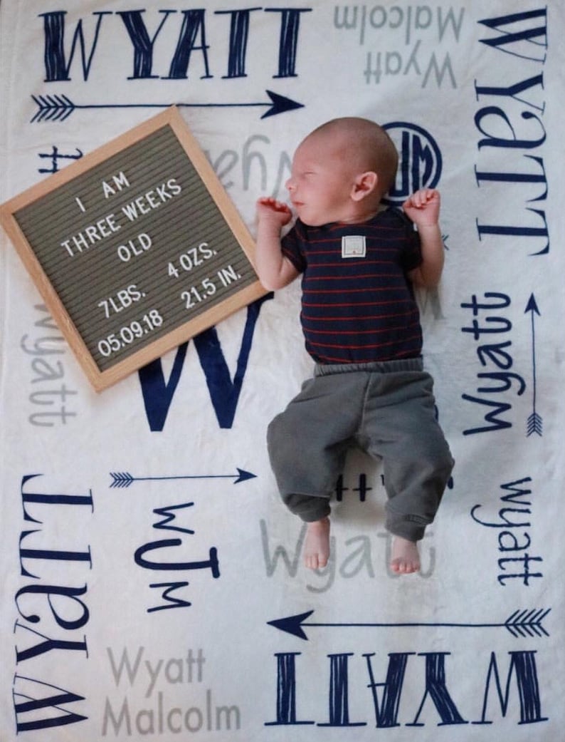 Personalized Baby Blanket Personalize Arrow Baby Name Etsy