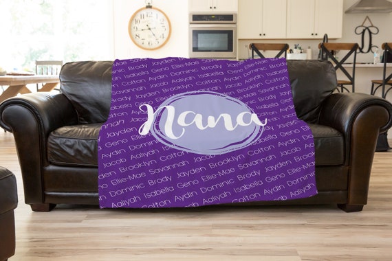 Personalized Family Blanket, Mother's Day, Father's Day, Grandmother, Mom, Grandma, Gigi, Noni, Grandpa, Dad, Grandparents Blanket