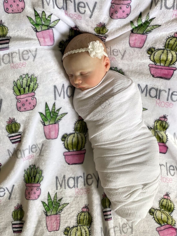 Personalized Cactus Baby Blanket Succulents Cactus Theme Etsy