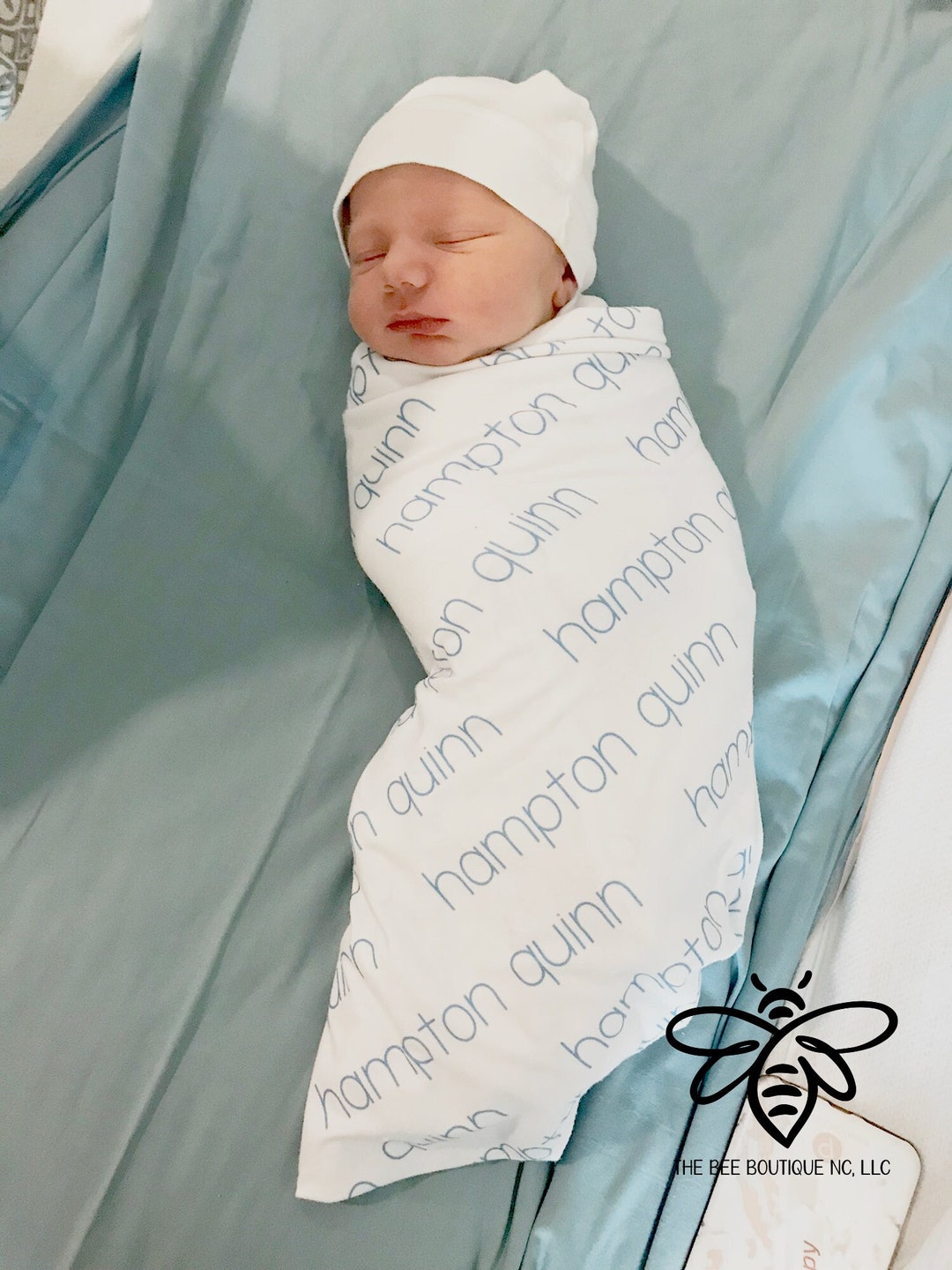 Personalized Swaddle Baby Name Blanket Hospital Photo Name Etsy