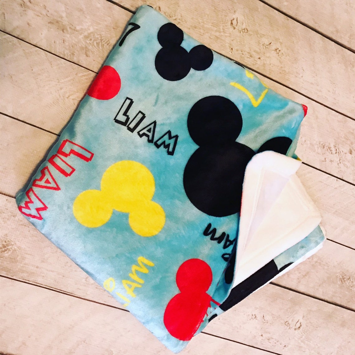 Personalized Baby Blanket Mickey Mouse Minnie Mouse Newborn Etsy