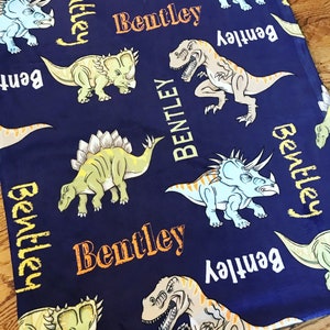 Personalized Dinosaur Blanket, T-Rex Blanket, Dino Blanket, Dinosaur Birthday, Newborn Swaddle, Baby Boy, Baby Girl, Perfect Gift
