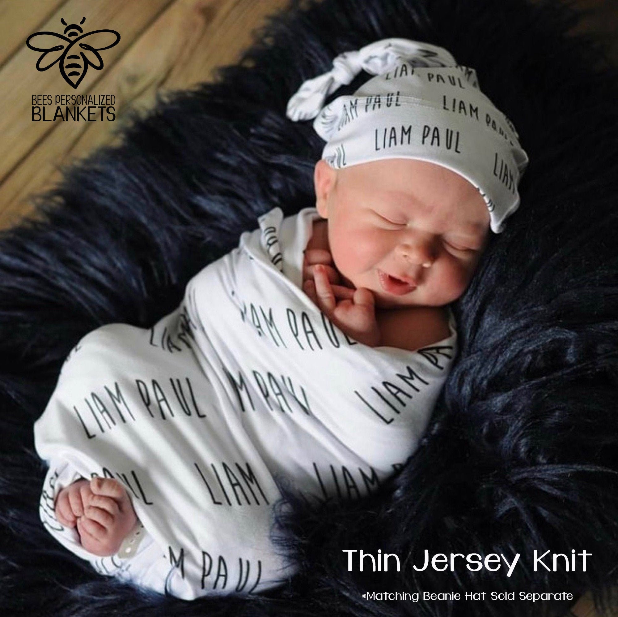 Personalized baby blanket and hat Clearance
