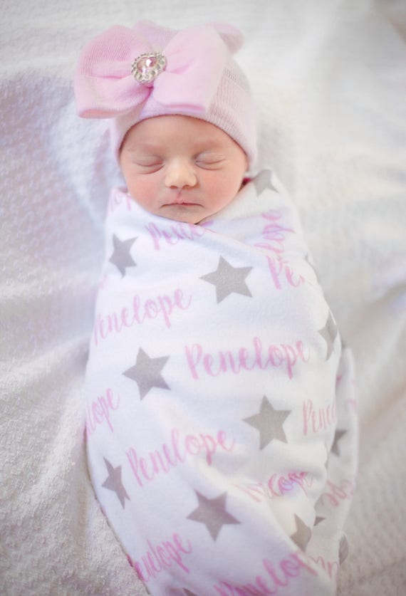 etsy personalized swaddle blanket