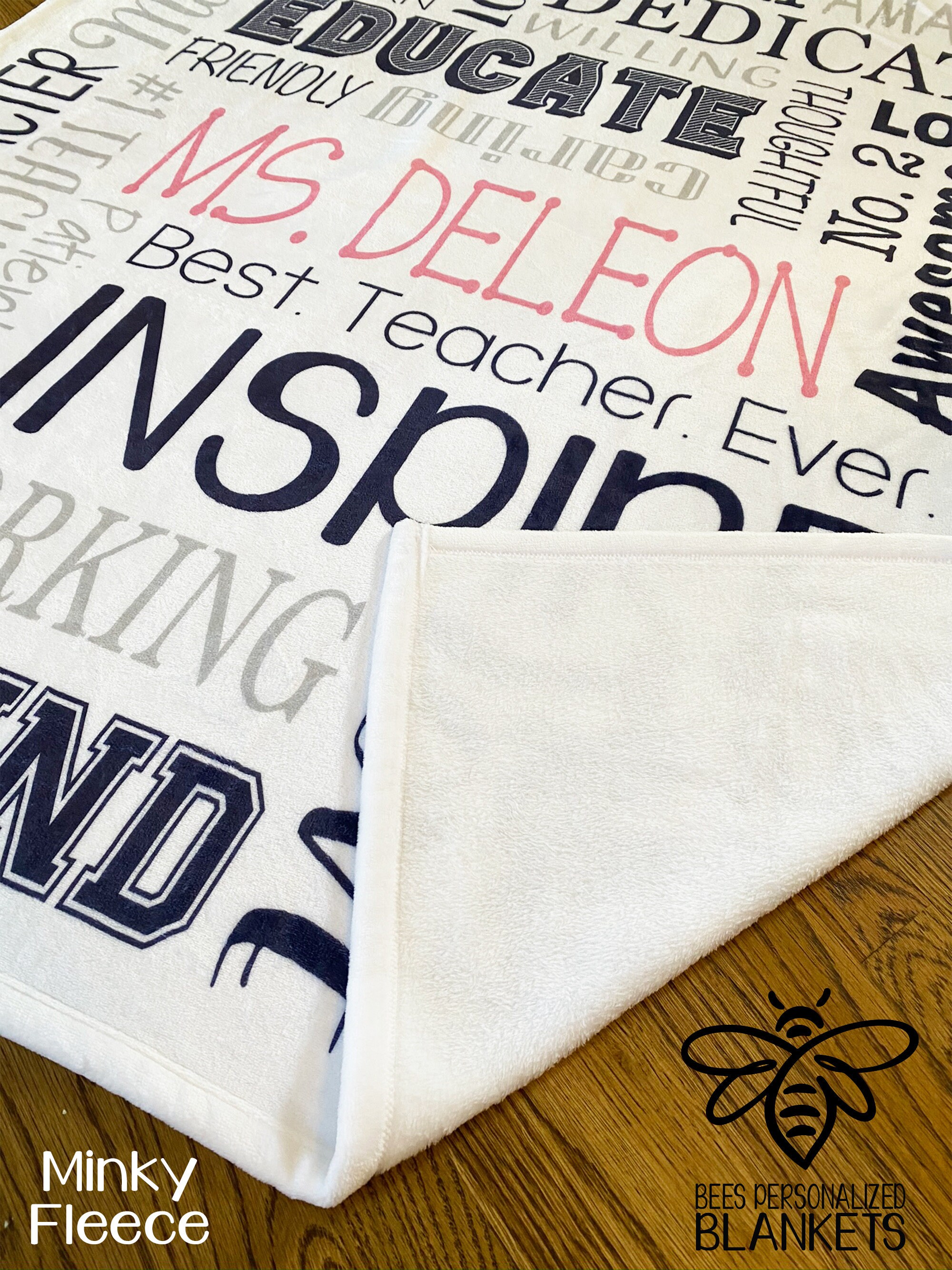 Personalized Teacher Blanket Personalized Teacher Gift Etsy
