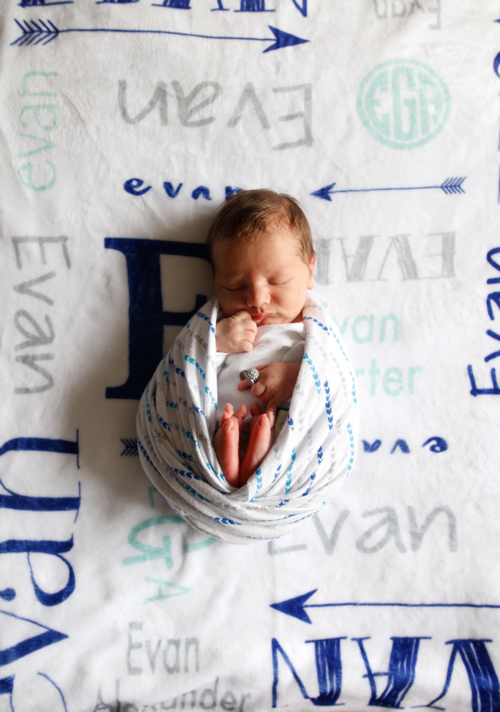 personalized baby boy swaddle