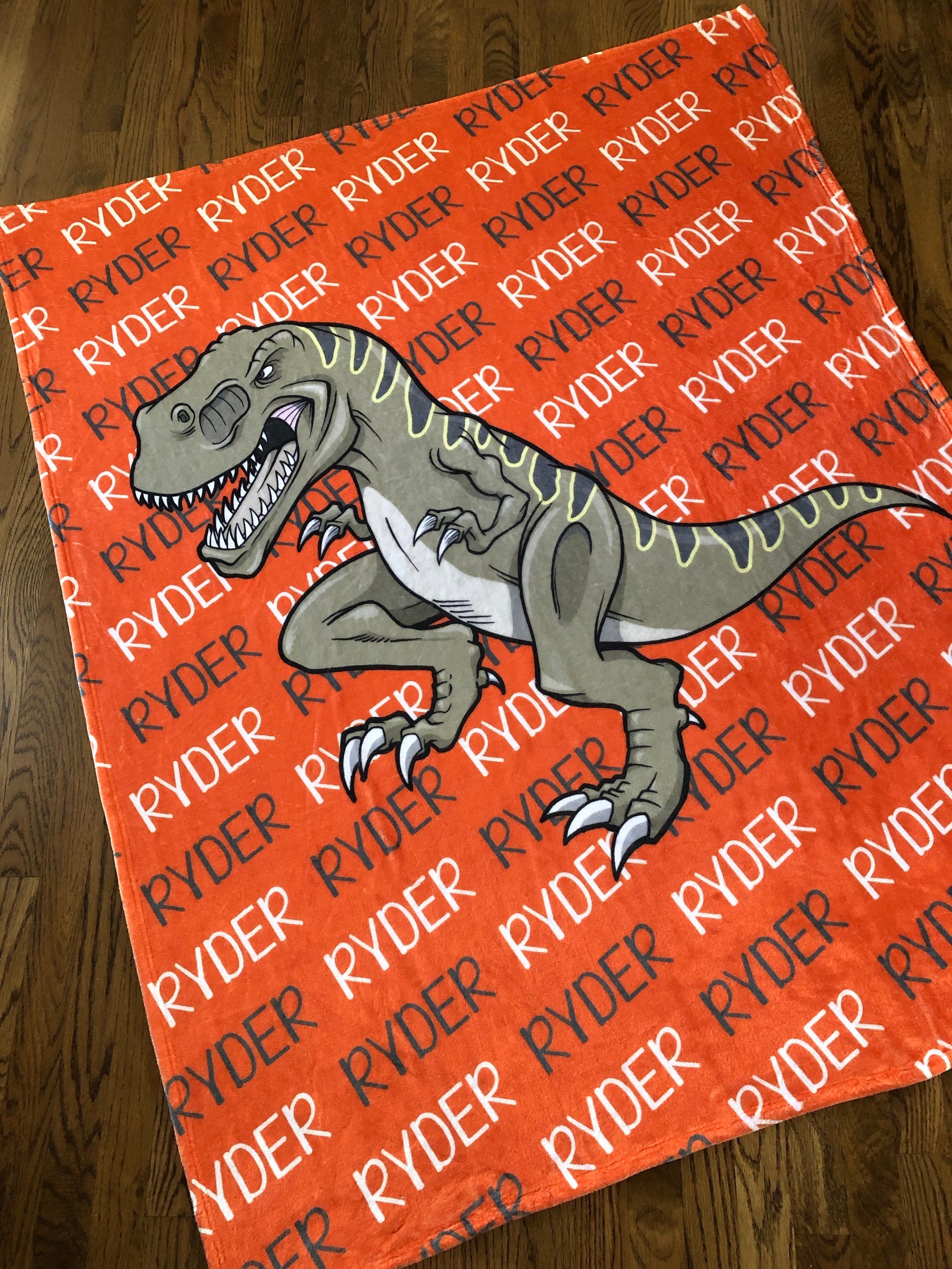dinosaur personalized blanket