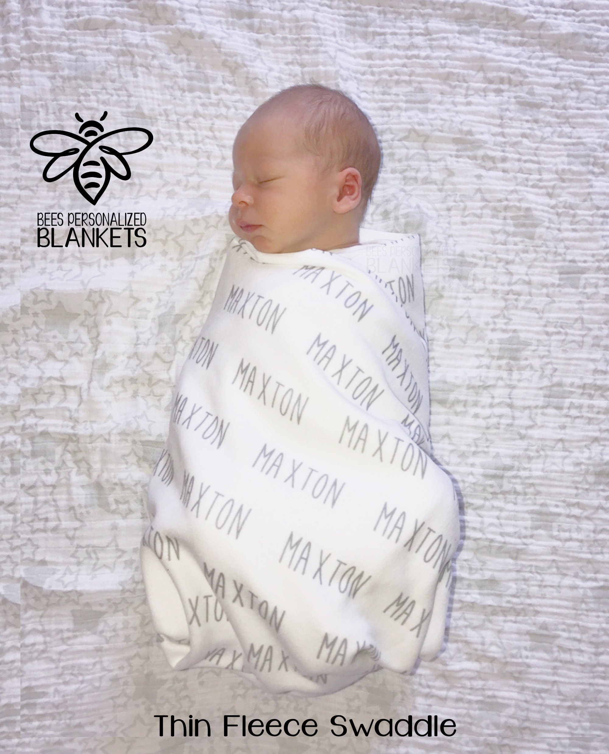 personalized newborn hat and blanket