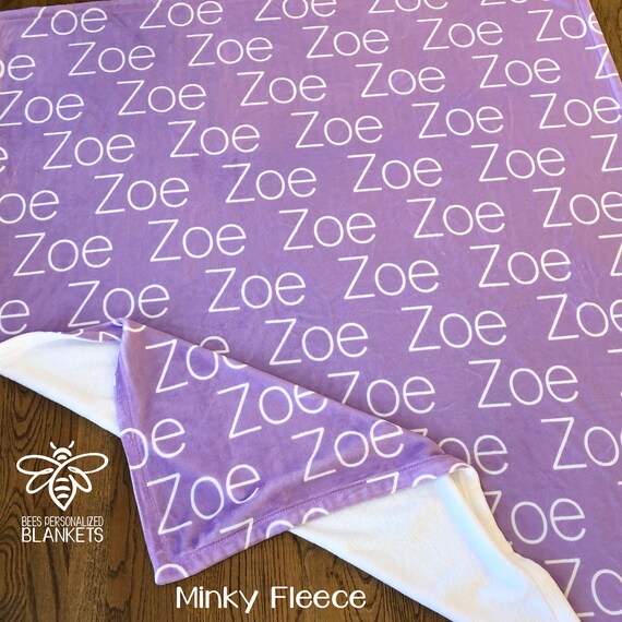 blanket with name all over it