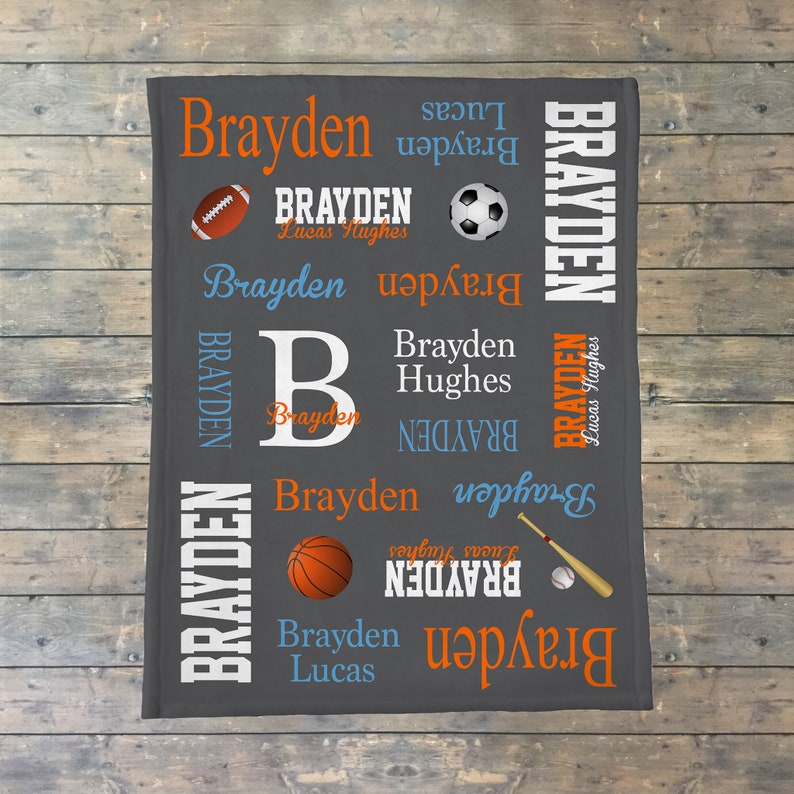 Personalized Baby Blanket Sports Theme Blanket Allstar Baby Etsy