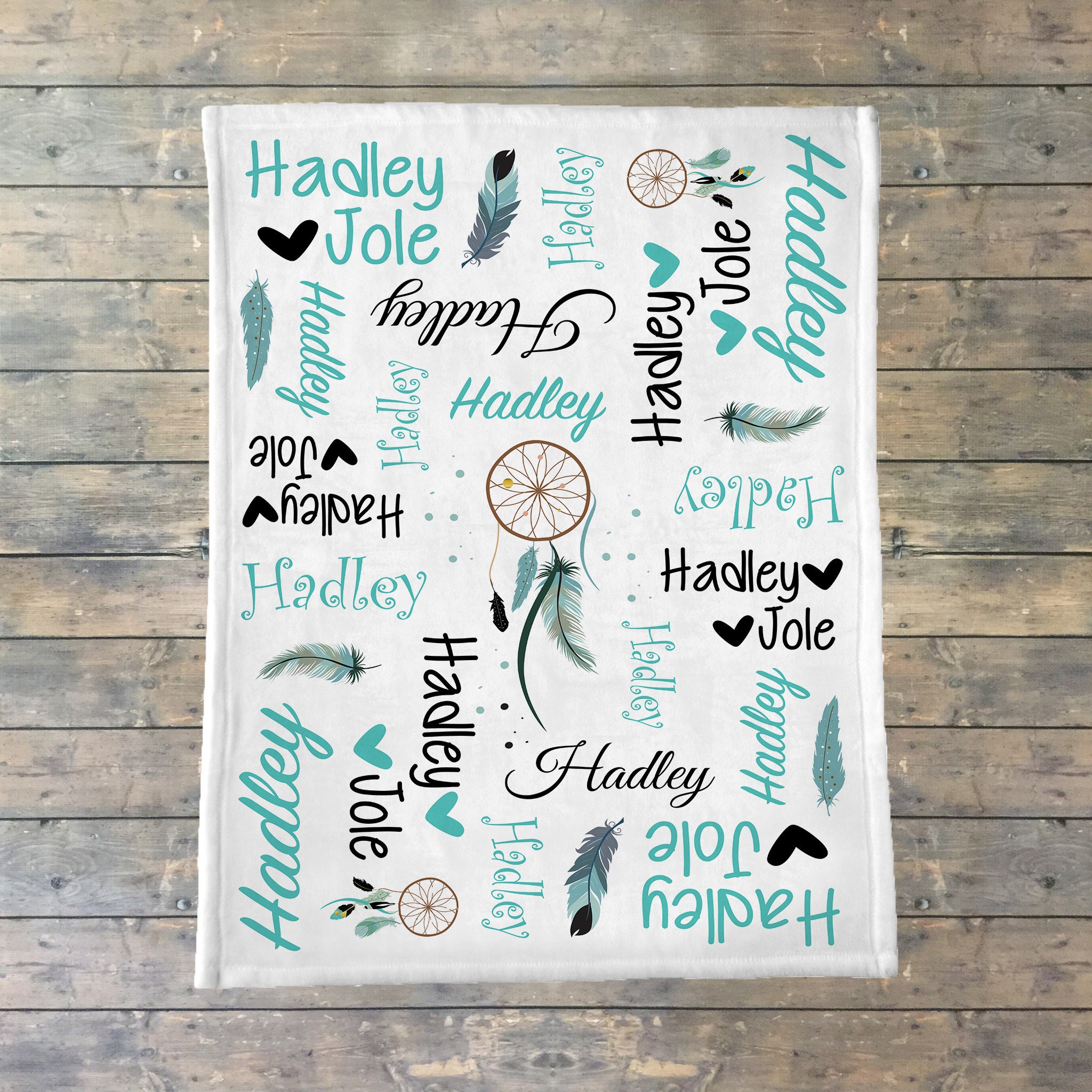 Personalized Baby Blanket Dream Catcher Name Blanket Etsy