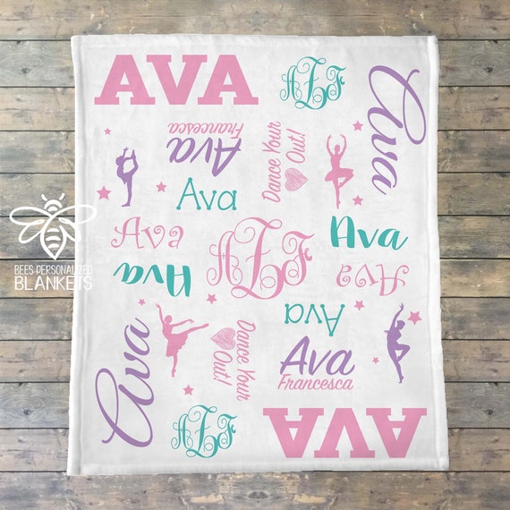 Personalized Dance Blanket, Dance Team Blanket, Monogram Dance, Dancer, Ballerina Personalized Blanket, Perfect Gift