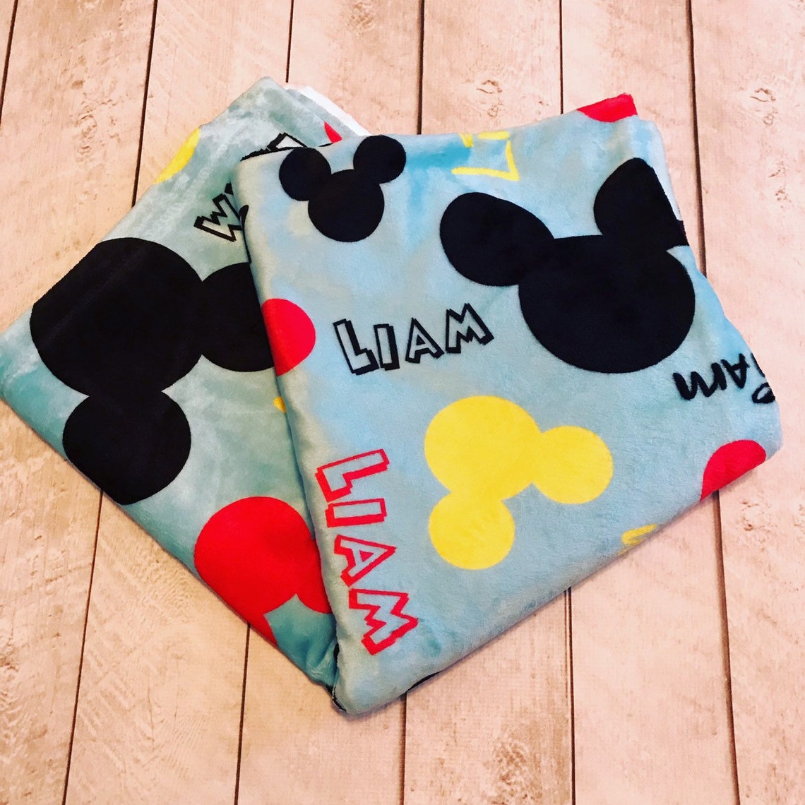 Personalized Baby Blanket Mickey Mouse Minnie Mouse Newborn Etsy