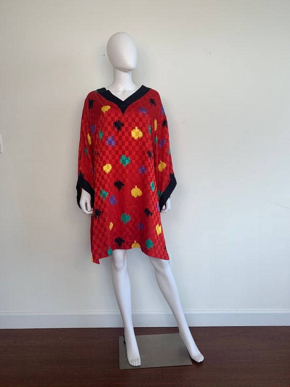 Vtg 80s avant garde Keyloun graphic print kimono s
