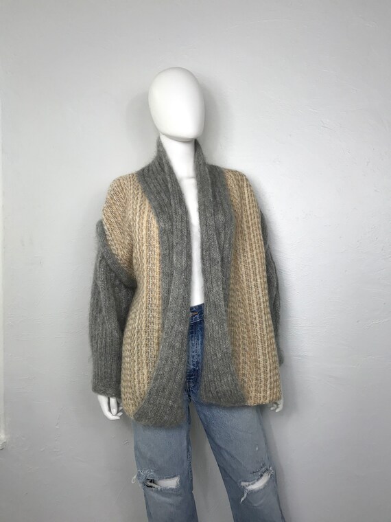 Vtg 70S 80s avant garde puff mutton sleeve knit sw
