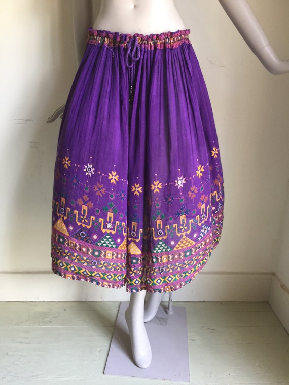 Vtg 70s indian gauze mirrored kuchi ethnic india d