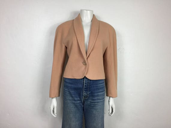 Vtg 80s Mondi cashmere nude blush minimalist cropp