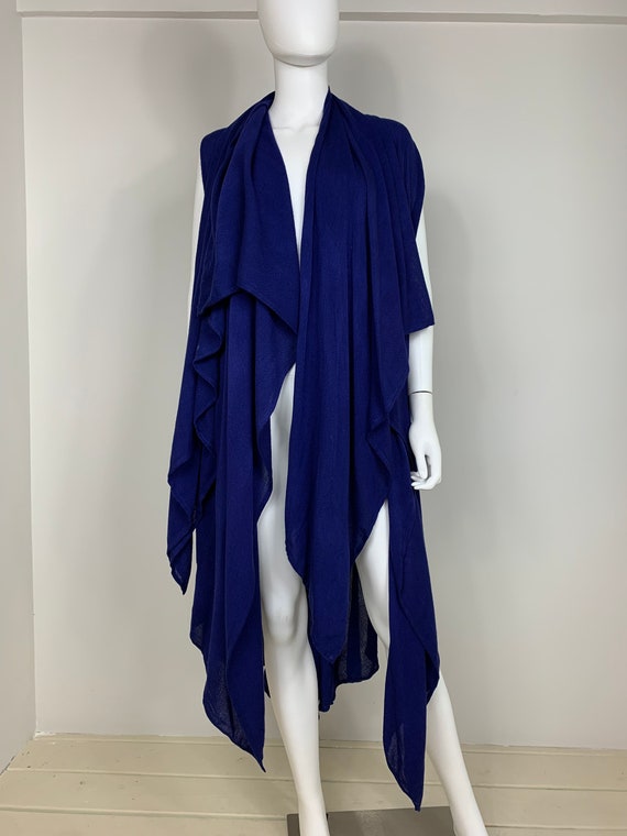 vtg 80s Laise Adzer dark purple blue rayon avant g