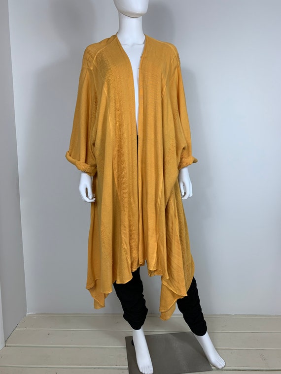 vtg 80s Laise Adzer sunshine yellow rayon avant ga