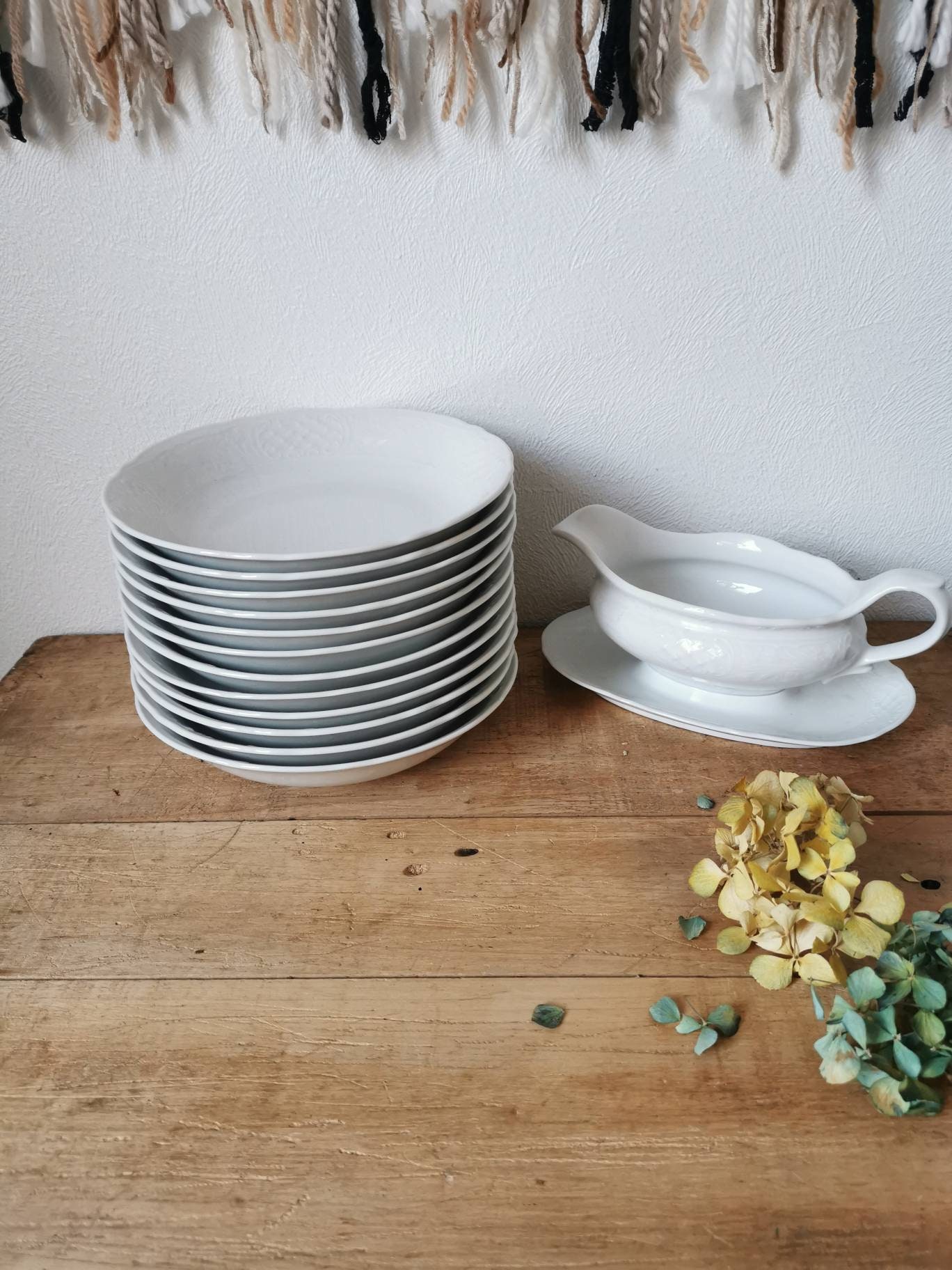 Assiettes Vintage en Porcelaine