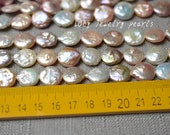 DIY 13-14mm wholesale color coin pearl necklace,loose pearl jewelry necklace,freshwater pearl necklace 28pcs wedding Full Strand LY3120