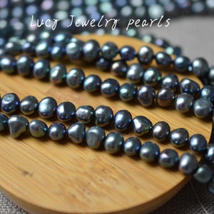 Freshwater pearl 6.8-7.2mm wholesale Baroque pearl necklace large hole pearl necklace peacock pearl necklace Full Strand LY5080