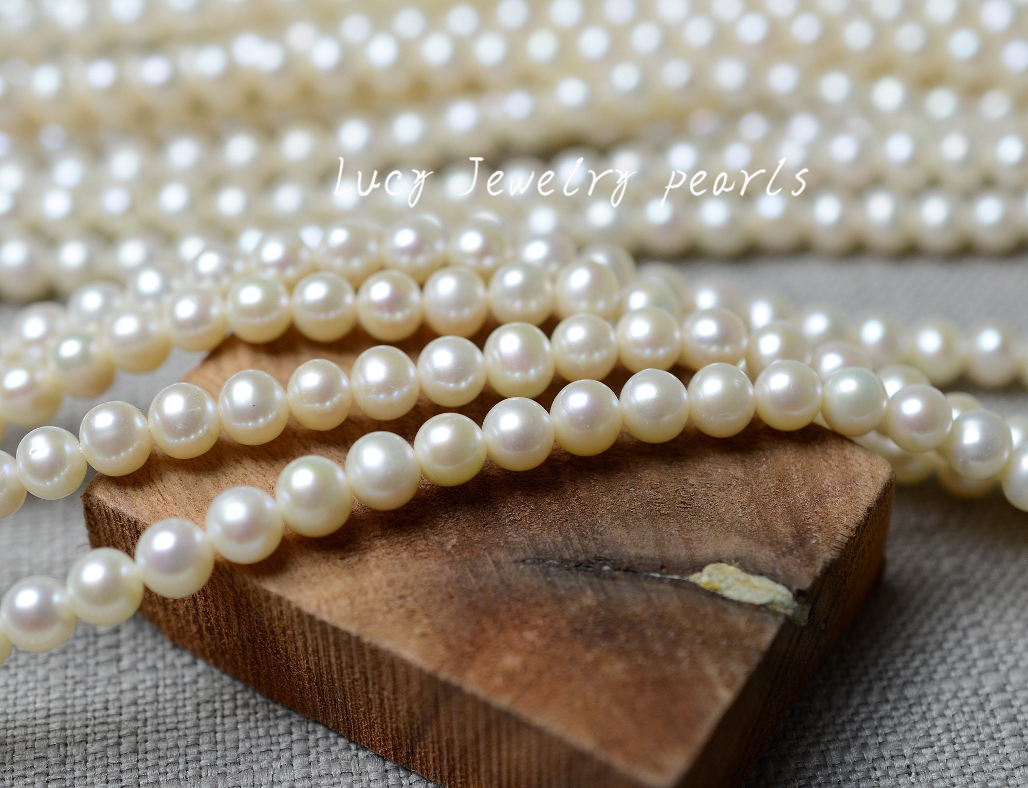 Round Pearl Necklace 5.5-6.3mm Wholesale Nature White Loose - Etsy