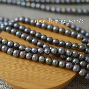 Loose pearl necklace 6-6.5mm peacock pearl necklace large hole freshwater pearl round pearl necklace Full Strand Wedding LY2189