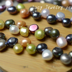 Multicolor Baroque pearl necklace 8-9mm large hole pearl necklace loose pearl necklace freshwater pearl necklace 58pcs Full Strand LY5099