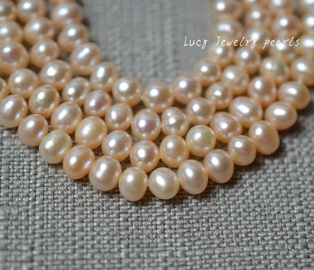[LLOYD] 韓国☆Natural Freshwater Pearl Bead Necklace Seed Pearl 5-5.3mm Wholesale Natural Peach Freshwater Pearl