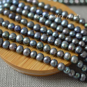 Peacock colour pearl 6-6.5mm wholesale loose pearl freshwater pearl potato pearl large hole pearl necklace  Full Strand LY2179