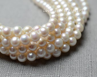 Loose pearl jewelry 8-8.3mm natural white potato pearl large hole pearl necklace freshwater pearl 48pcs Full Strand LY2290