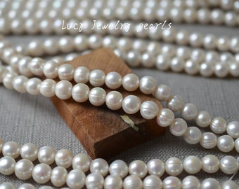 Loose pearl necklace 8.5-9.3mm wholesale natural white potato pearl freshwater pearl pearl jewelry loose beads 41pcs Full Strand LY2228