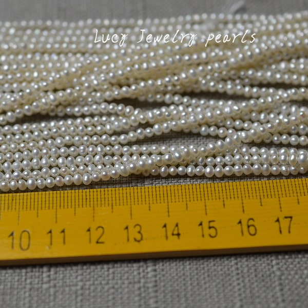 seed pearl necklace 2.8-3mm freshwater pearl necklace potato pearl necklace natural white loose beads Wedding Full Strand LY2220