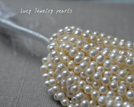 10 Strand 14.1/" Natural Freshwater Pearl Beads Grade A Round Ivory 2-3mm Craft