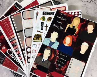 Buffy weekly planner sticker kit, will fit Erin Condren planners and EC size boxes