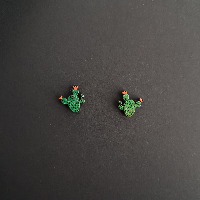 Cactus Flower Stud Earrings