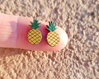 Pineapple Earrings, Tropical Earrings, Pineapple Jewelry, Titanium Earrings, Fruit Studs, Summer Earrings, Pararok