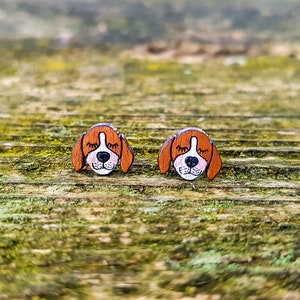 Beagle Stud Earrings, Beagle Jewelry, Dog Jewelry, Dog Earrings, Beagle Gift, Dog Lover Gift, Animal Earrings