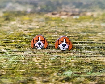 Orecchini per borchie beagle, gioielli beagle, gioielli per cani, orecchini di cane, regalo beagle, regalo per gli amanti del cane, orecchini di animali